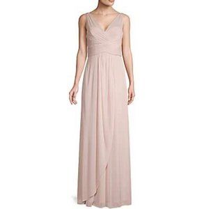 Adrianna Papel Women's Light Pink Draped Sequin Straps Formal Gown Dress
